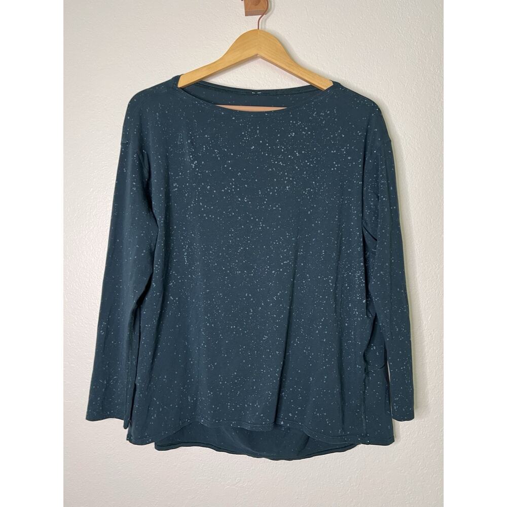 Lululemon Back In Action Long Sleeve Splatter Submarine Pima Cotton Size 8-10